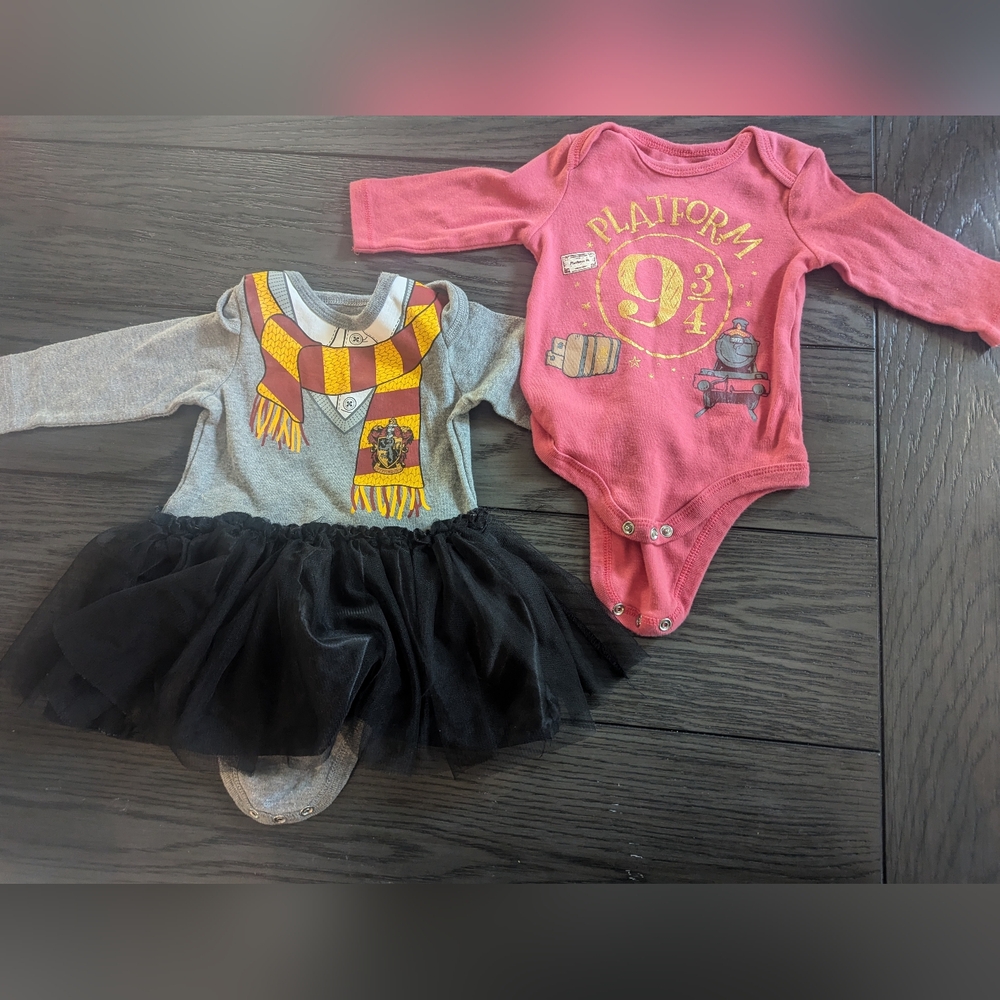 Lot of 2 3-6 Month Baby Girl Harry Potter Onesies